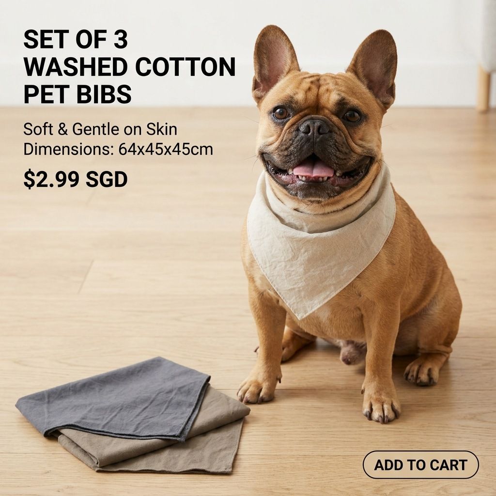 Hapet Dog Triangle Scarf Polyester Solid Color Dark gray three sheets 64*45*45CM view 4