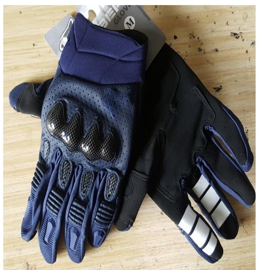 Fis Carbon Fiber Leather Anti Slip Motorcycle Gloves Black view 4