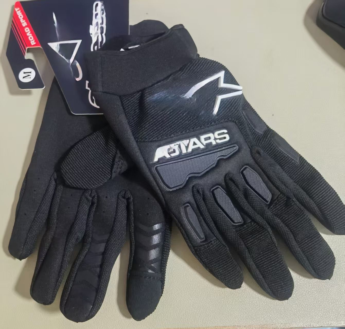 Lohas Fox Bicycle Gloves Nylon Long Finger A black white logo XL