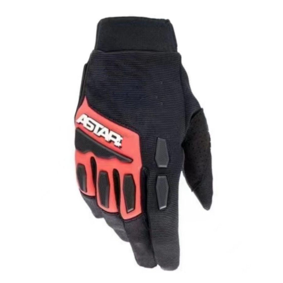 Lohas Fox Bicycle Gloves Nylon Long Finger A black red and blue logo XL