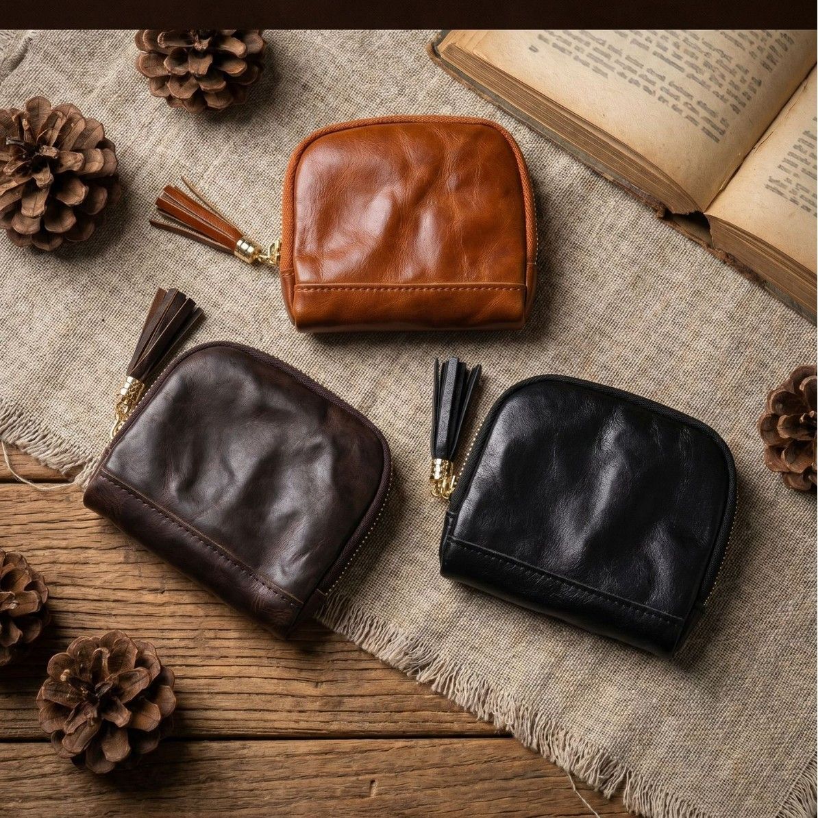 Genuine Leather Storage Bag Vegetable Tanned Travel. Vegetable tanned view 3