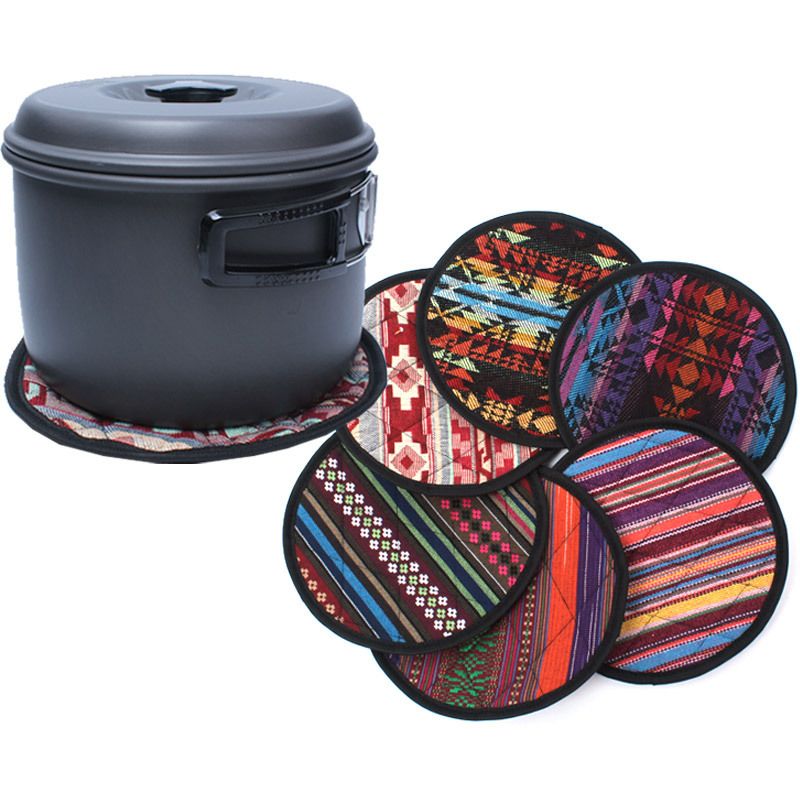 Pot Mat Retro Round Kitchen Insulation Holder Retro style-pot holder view 3