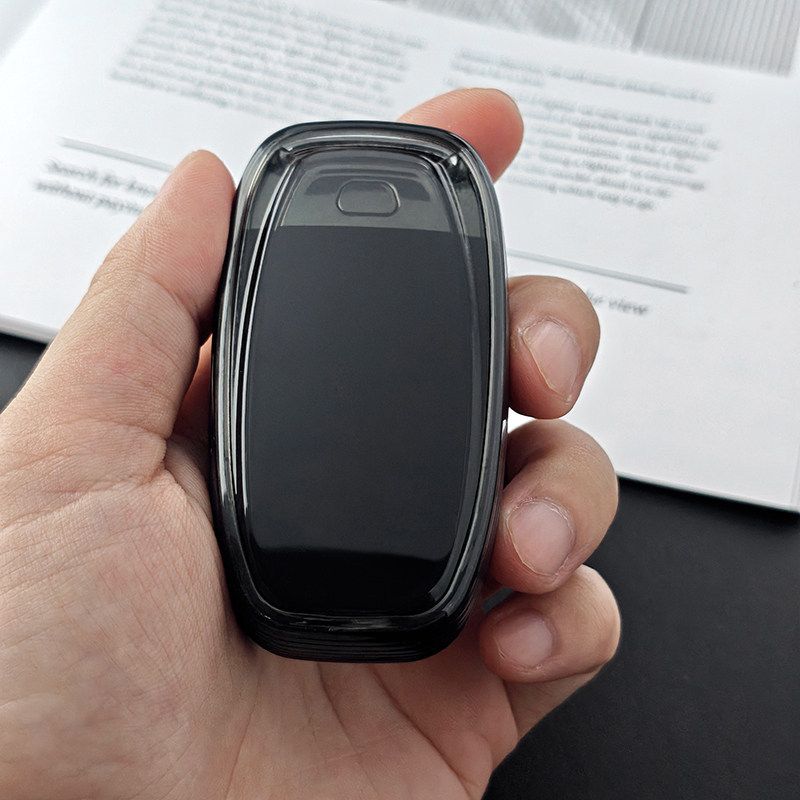 Audi Key Cover Tpu Transparent for A4 A6 Q5 A8 Type b-transparent black view 3