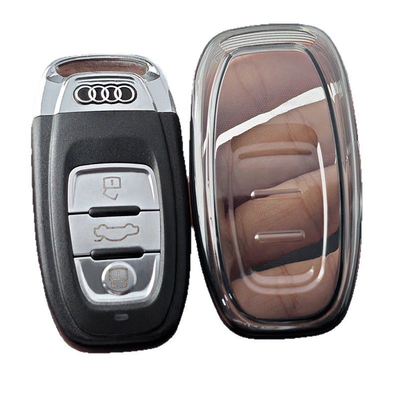Audi Key Cover Tpu Transparent for A4 A6 Q5 A8 Type b-transparent black view 4