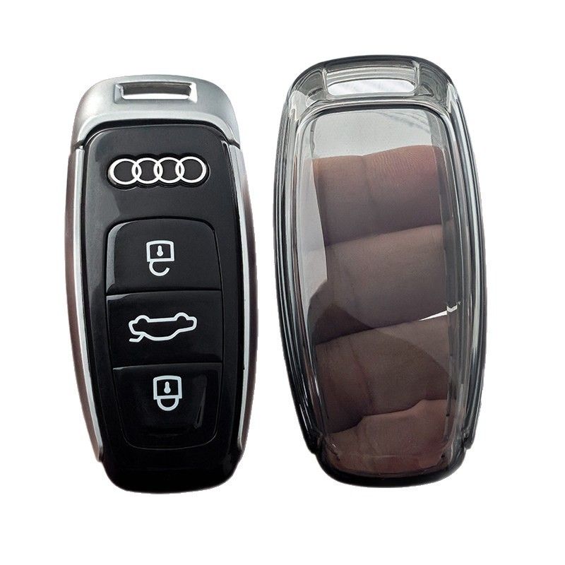 Audi A6L Key Cover TPU Transparent 2019-2026 Type d-transparent black [single view 3