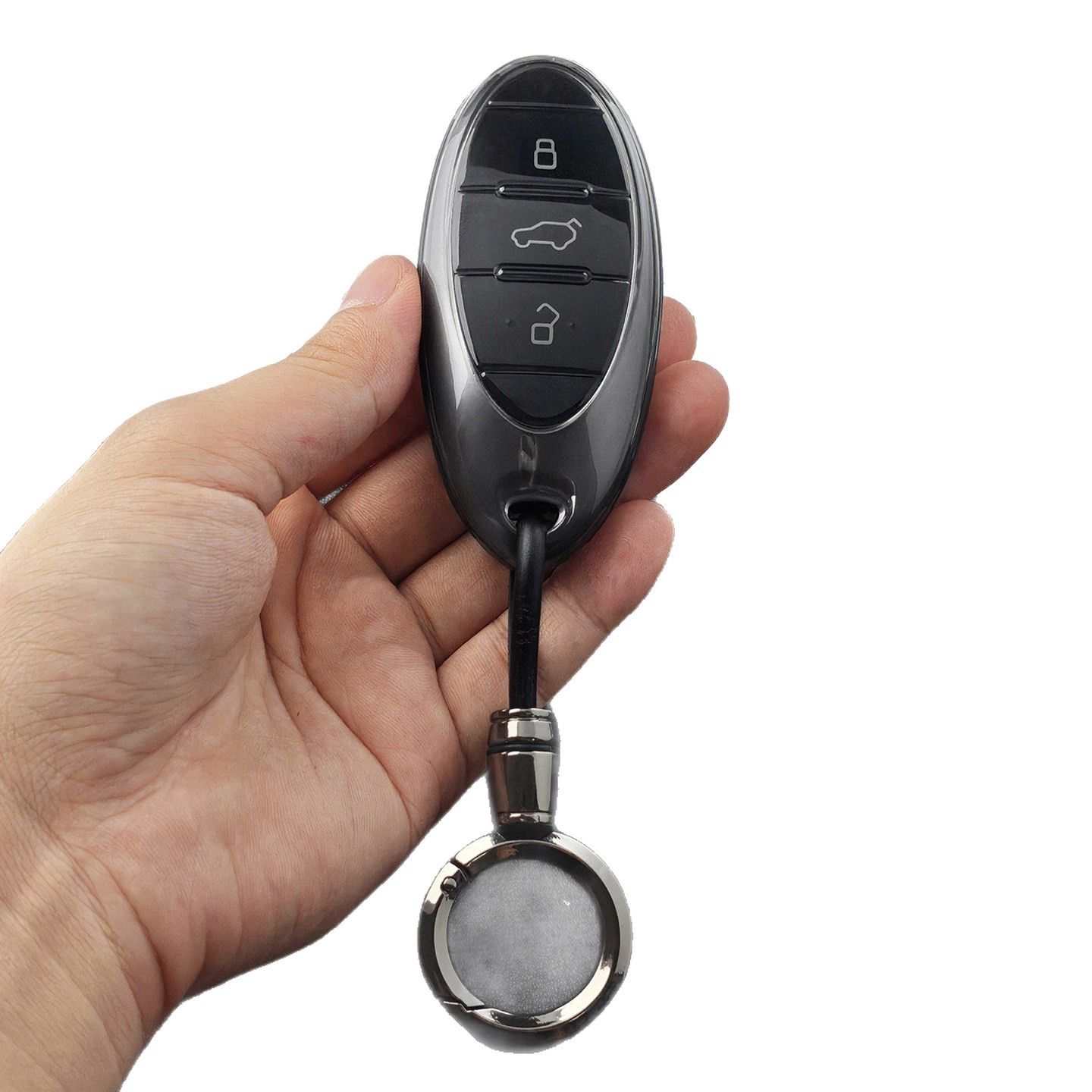 TPU Car Key Cover for Faw Bestune T77 T99 B70 T55 T33 Transparent black view 3
