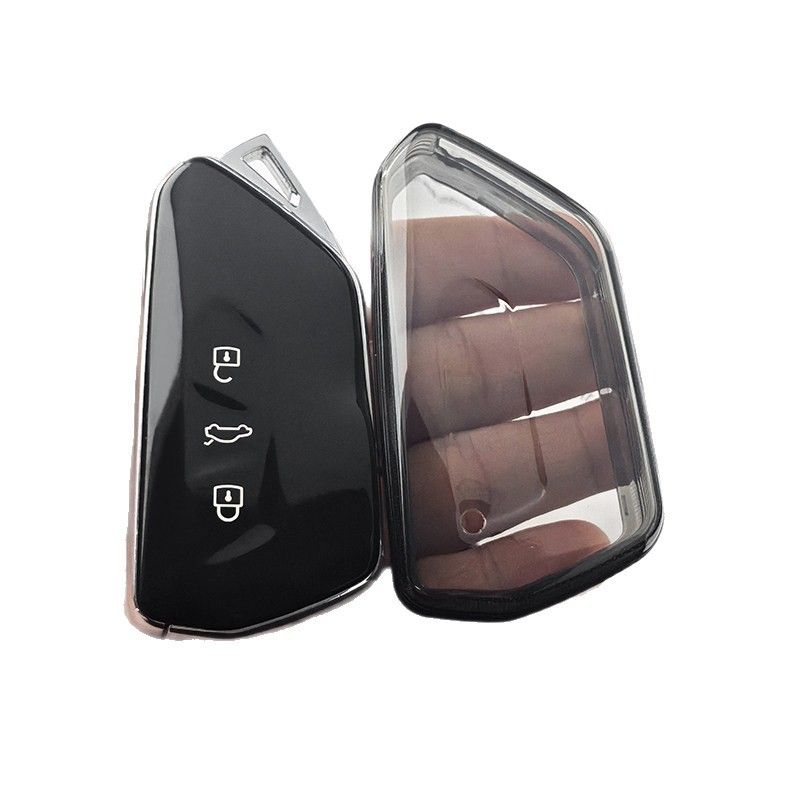 Volkswagen Key Cover TPU Transparent Case 2021-2026 Type d - transparent black view 3