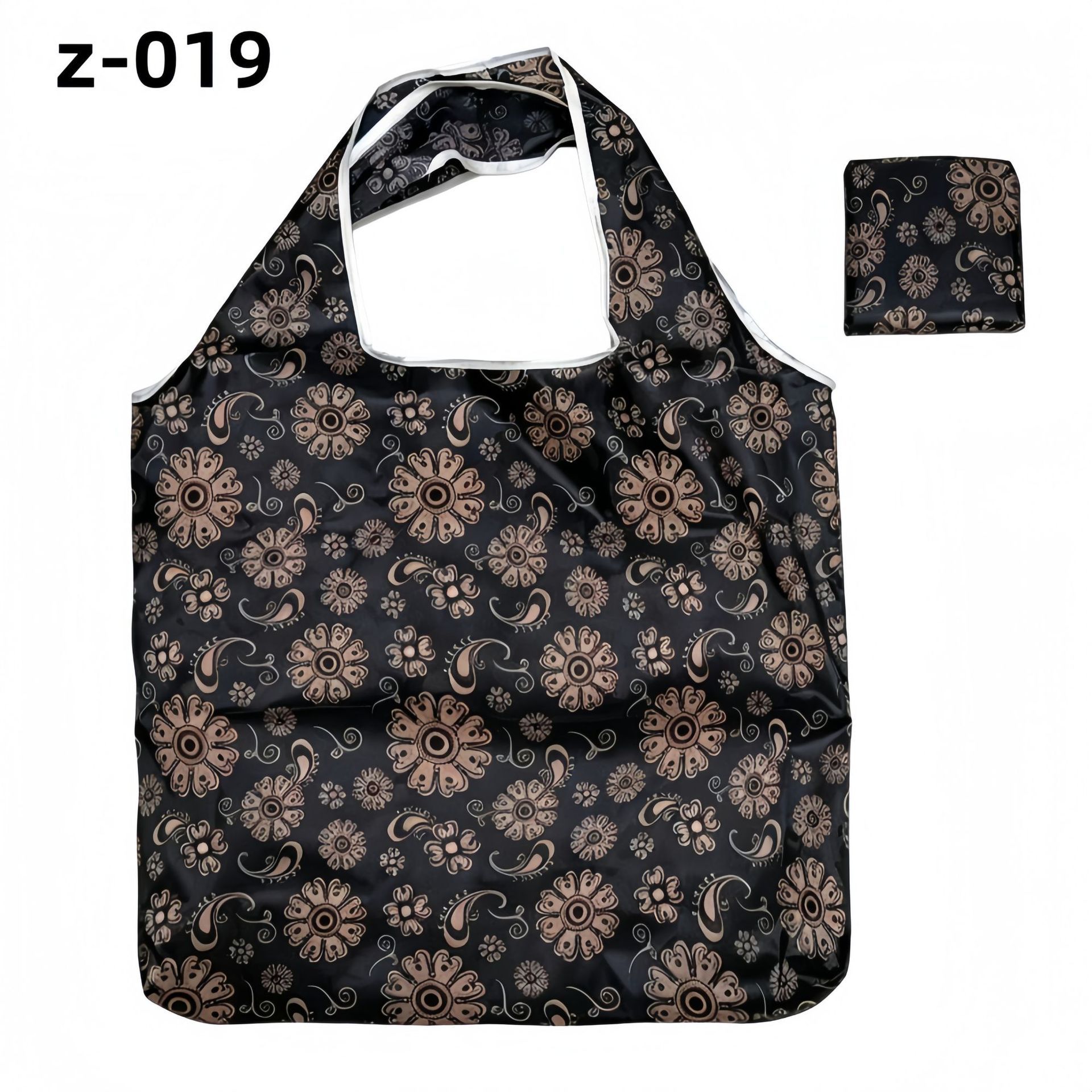 Large Floral Polyester Foldable Shopping Bag Z-019