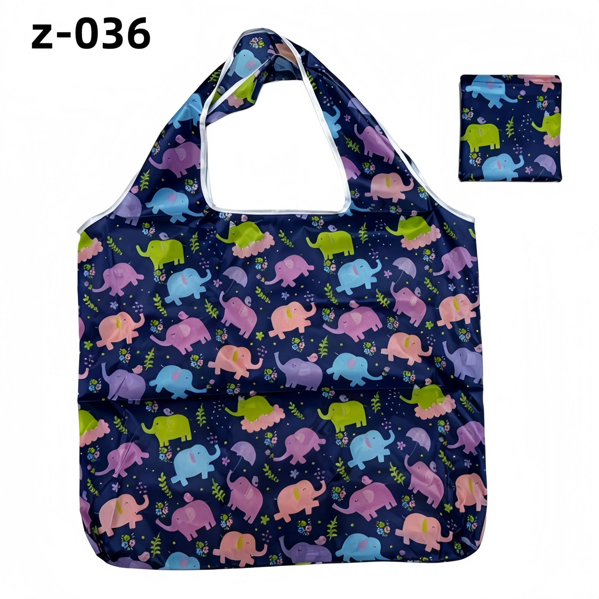 Large Floral Polyester Foldable Shopping Bag Z-036