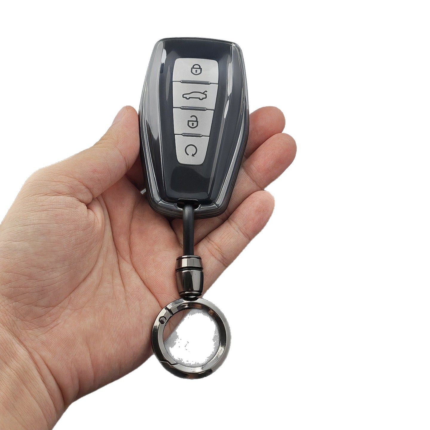 Geely Emgrand Key Cover TPU Transparent Type a - transparent black [single key view 3