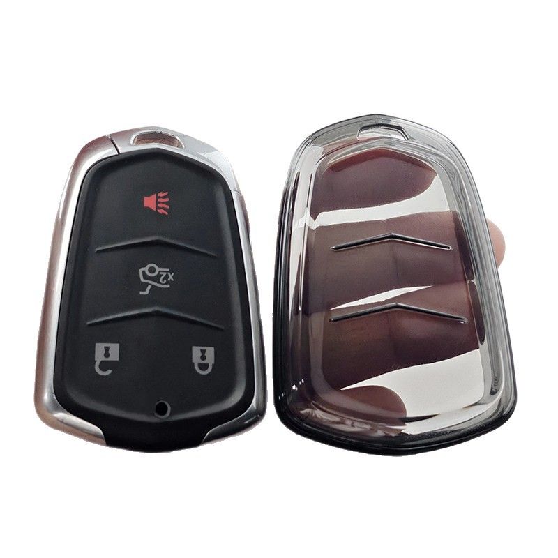 Cadillac Key Cover TPU for Xt5 Xts Ats Ct6 Type a - transparent black [single view 3