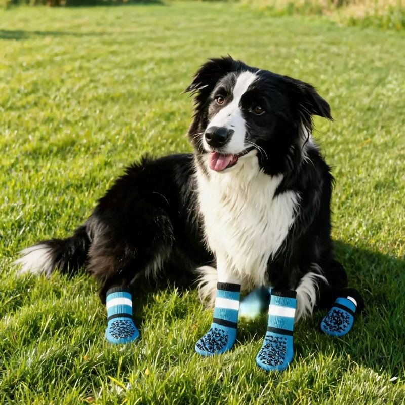 Pet Dog Socks Anti Slip Cotton Striped Pink bone style [opp bag] S small size view 2