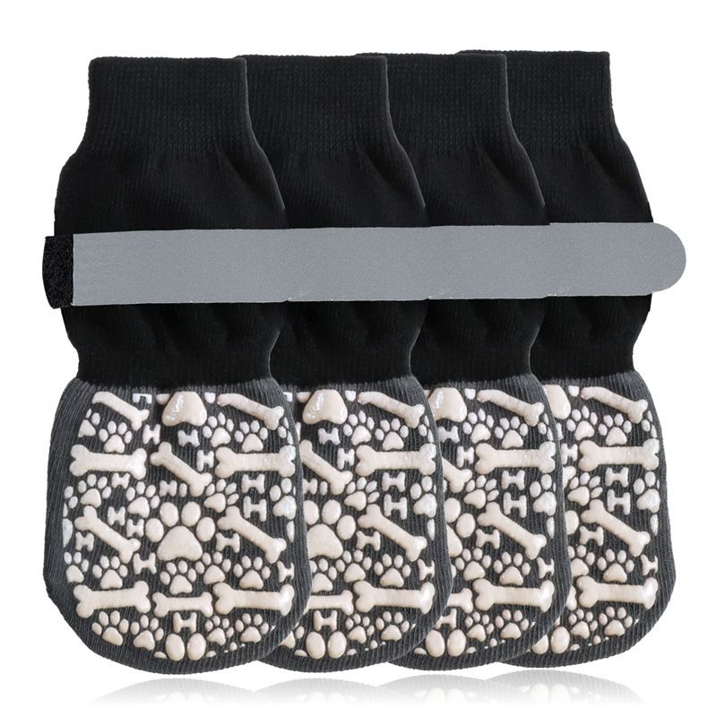 Pet Dog Socks Anti Slip Cotton Striped White bone style [opp bag] Xl super