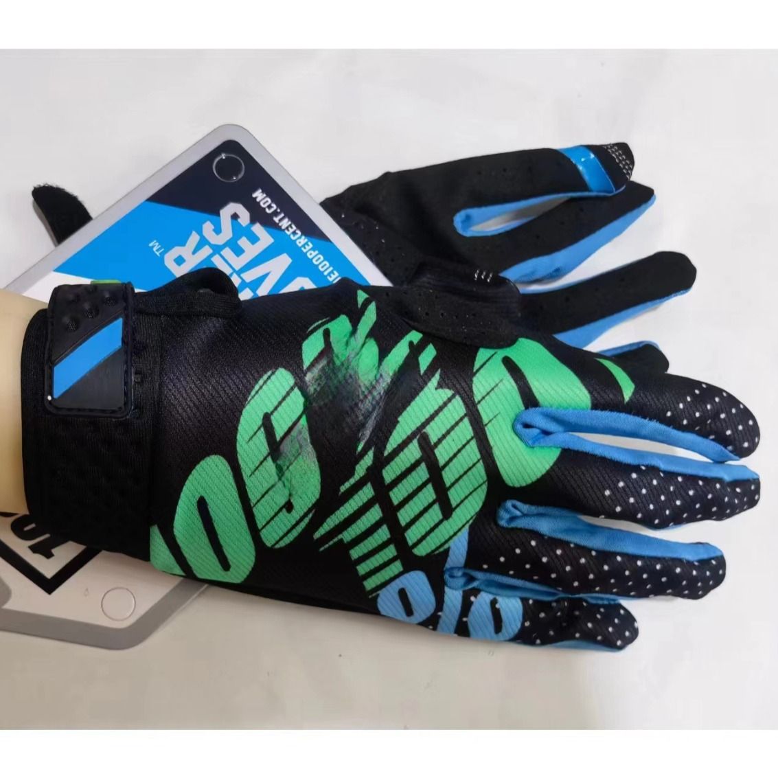 LOHAS FOX Cycling Gloves Nylon Wear Resistant Long. Green view 4