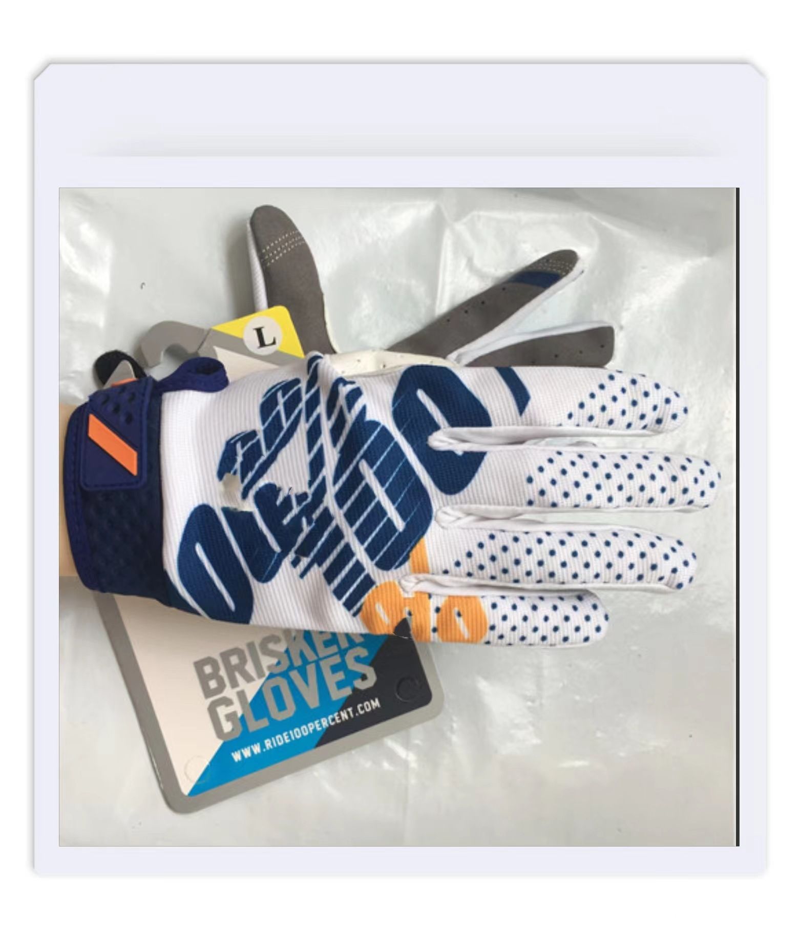 LOHAS FOX Cycling Gloves Nylon Wear Resistant Long. White XL