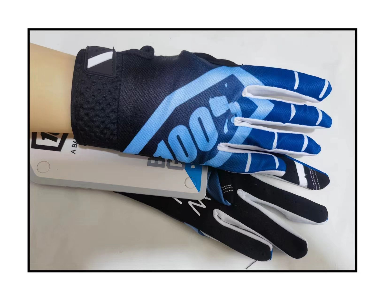 LOHAS FOX Cycling Gloves Nylon Wear Resistant Long. Black blue M