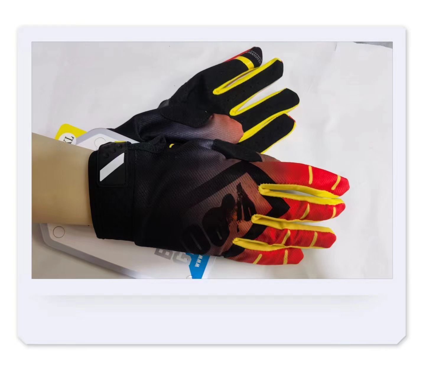 LOHAS FOX Cycling Gloves Nylon Wear Resistant Long. Black red XL