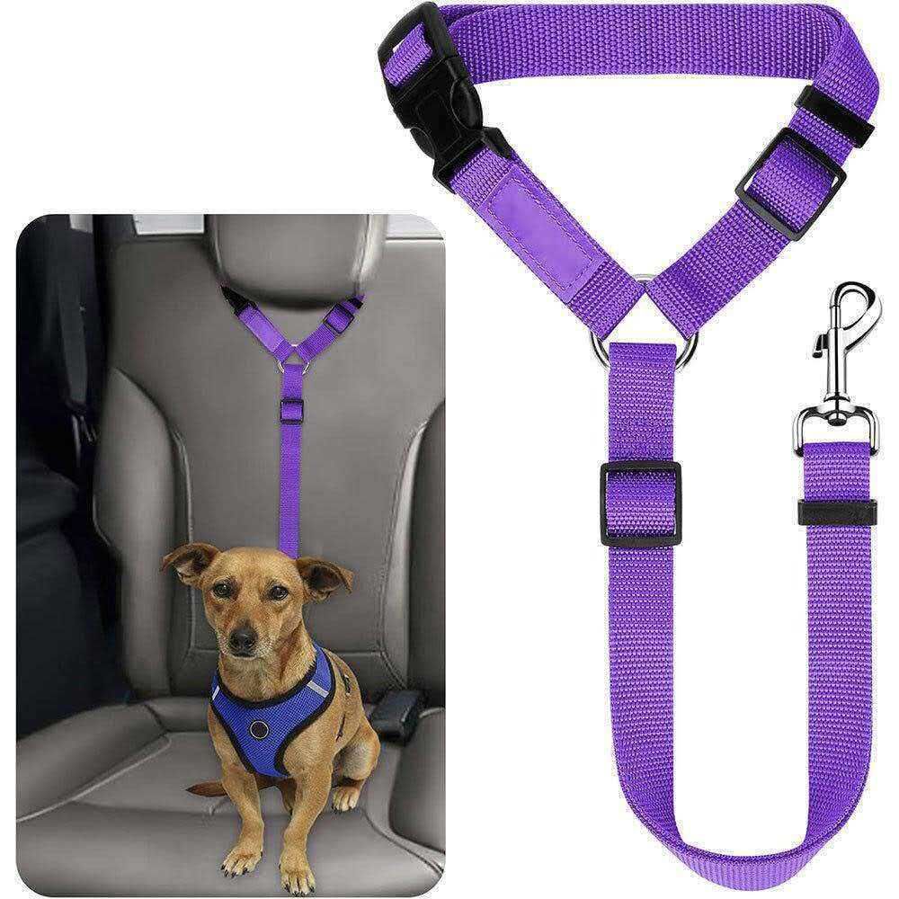 Li hang Pet Car Seat Belt Dog Harness Safety Rope Pink view 2