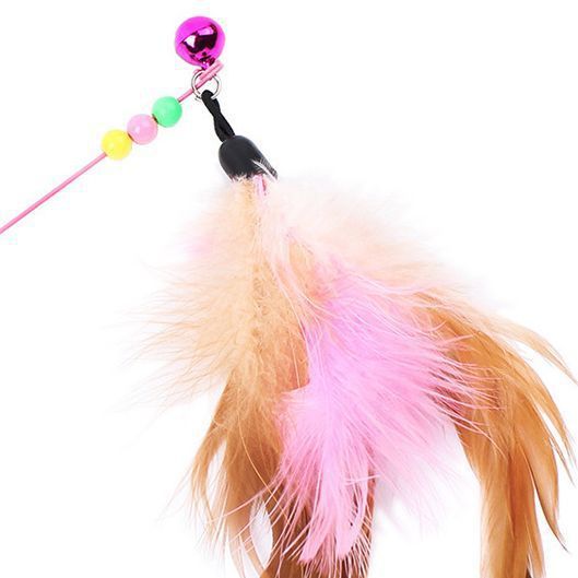 Cat Teaser Stick Plastic Brand Funny Cat Ball Steel wire feather [random view 3