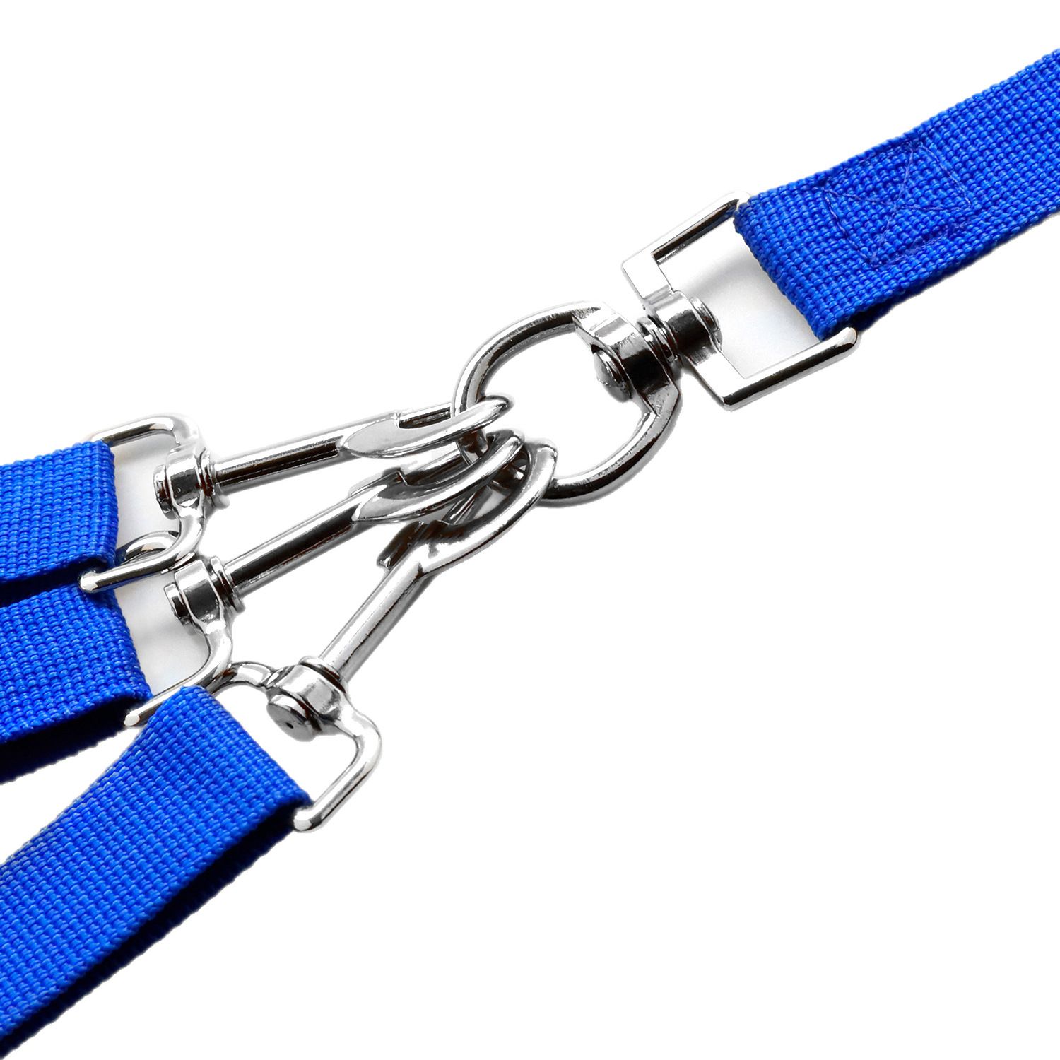 Chihuahua Pet Leash Double Headed Nylon 126cm Red Traction handle length and view 3