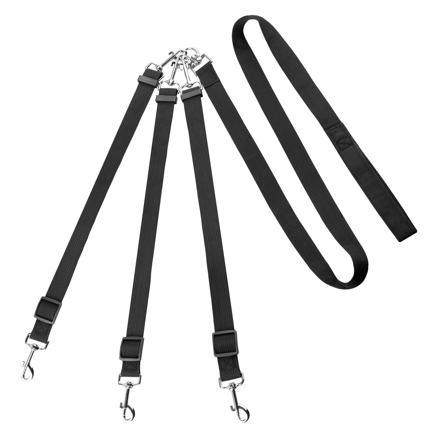 Chihuahua Pet Leash Double Headed Nylon 126cm Black Traction handle length and — image 1