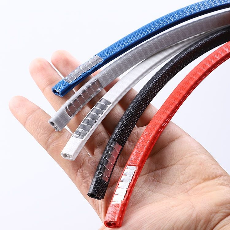 Ning z Car Door Anti Collision Strip Stainless Steel. Adhesive-free (black) 1m view 2