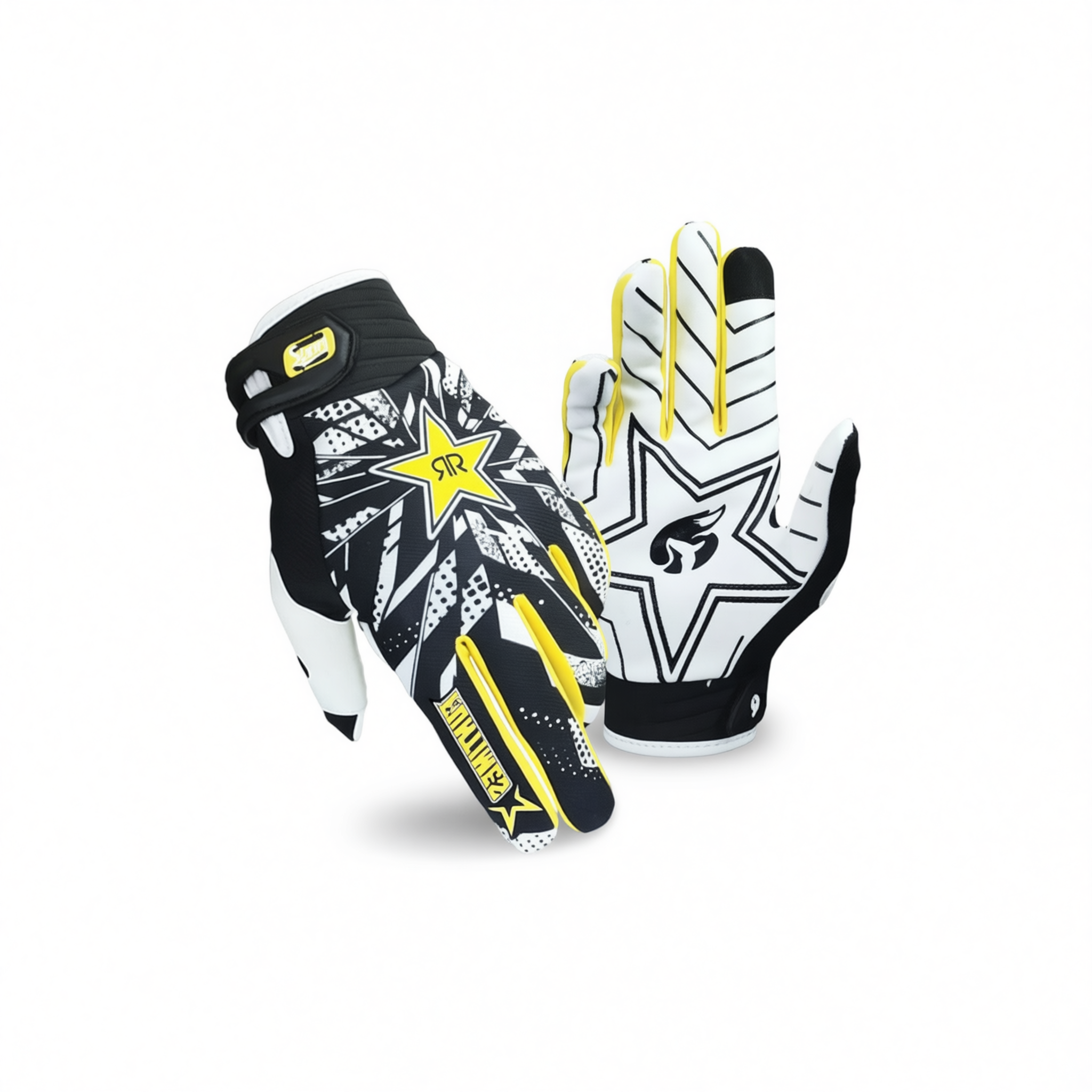 Funtimes Nylon Cycling Gloves Full Finger Adult Yellow M view 2