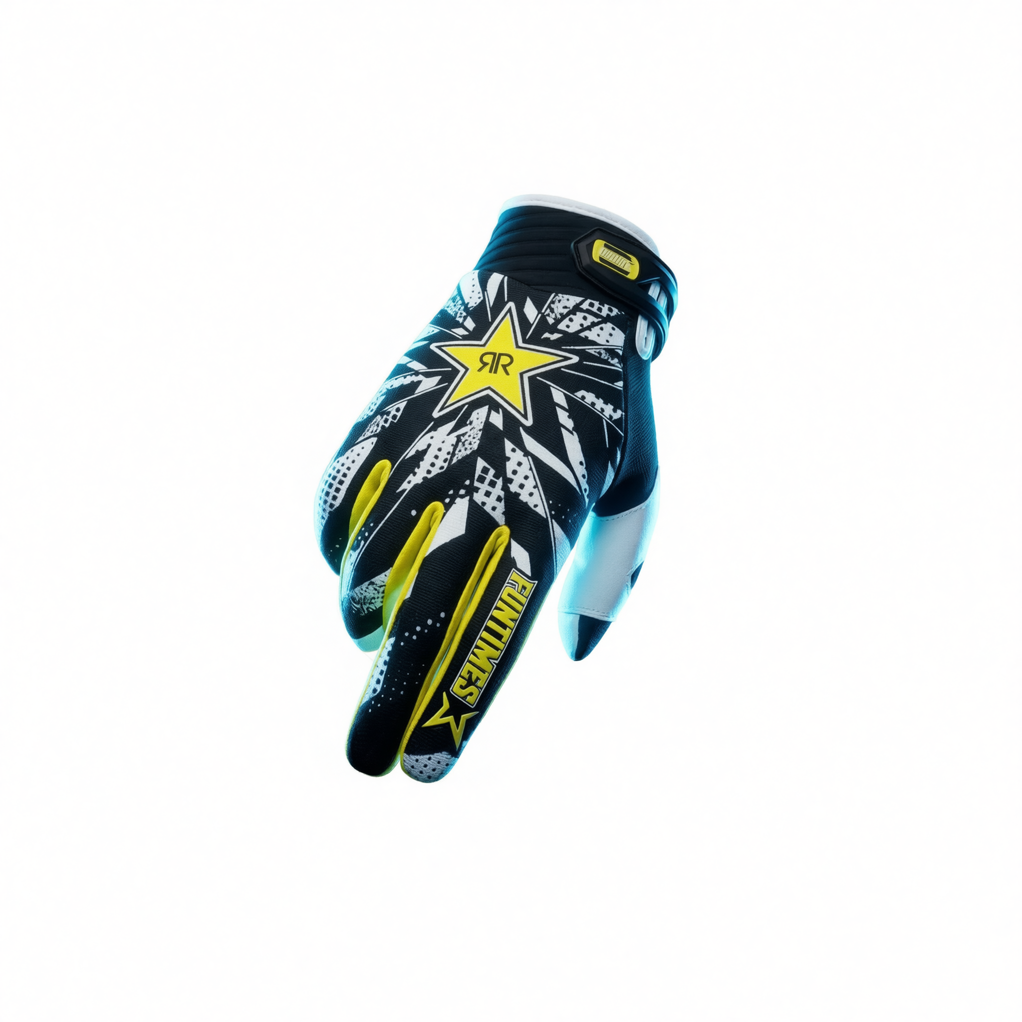 Funtimes Nylon Cycling Gloves Full Finger Adult Yellow M view 4
