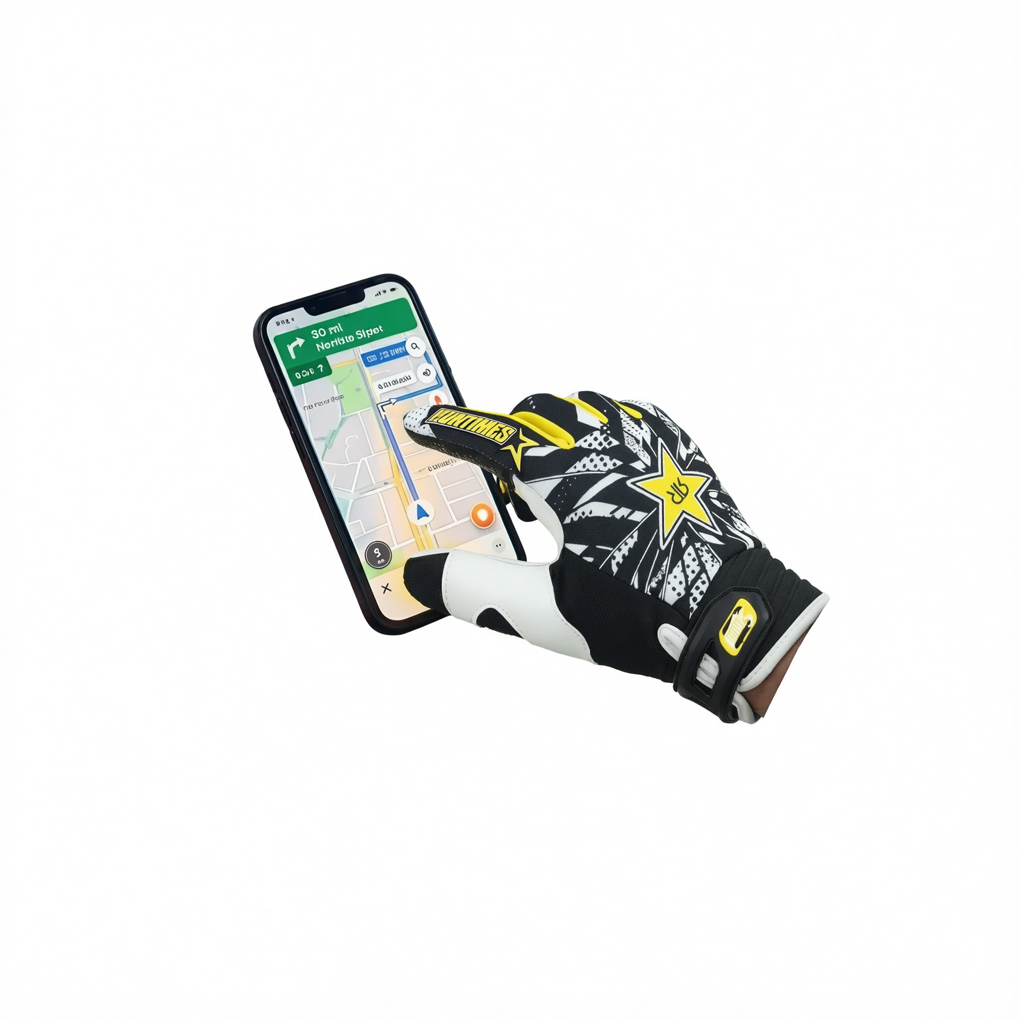 Funtimes Nylon Cycling Gloves Full Finger Adult Yellow L view 5