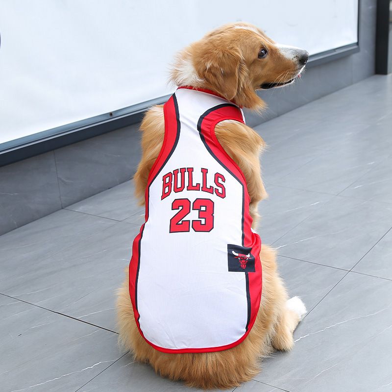 Pet Vest Dog Cat Soccer Jersey Polyester White Red 23rd Bulls 3xl (bust 75cm — image 1