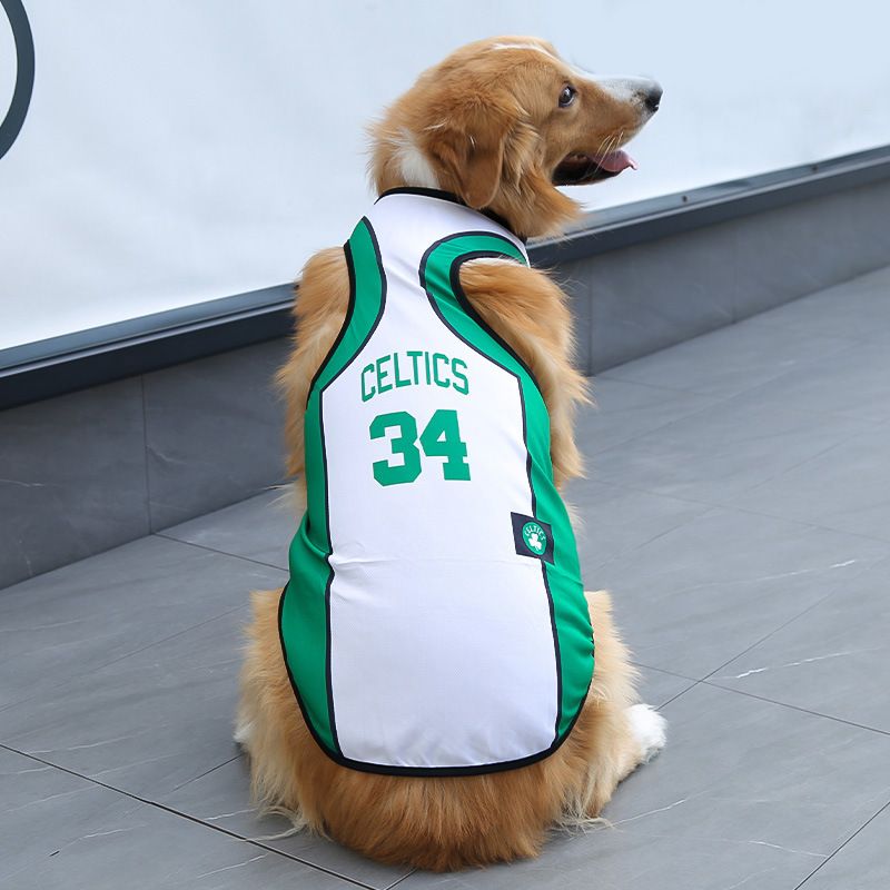 Pet Vest Dog Cat Soccer Jersey Polyester White Green 34 Celtic L (chest 45cm — image 1