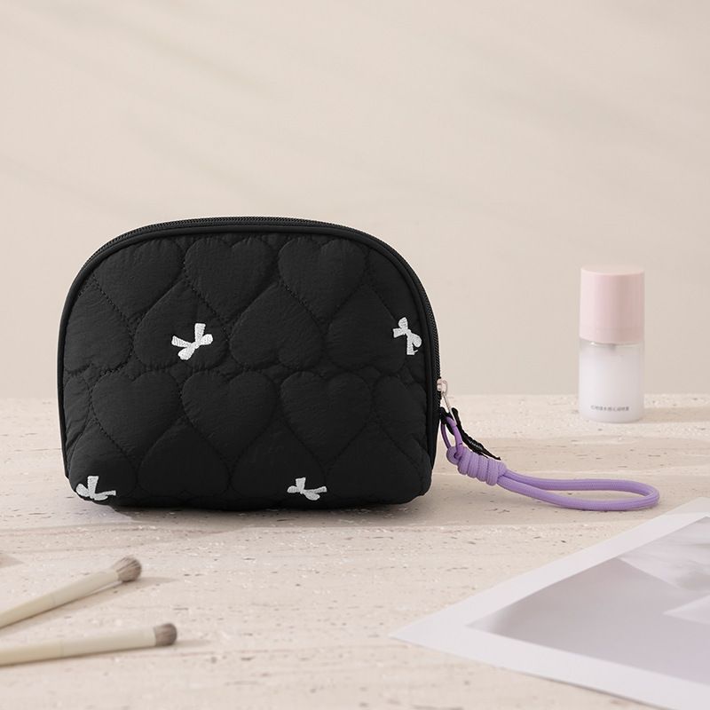 Nylon Semi Circle Makeup Bag Travel Toiletry Organizer