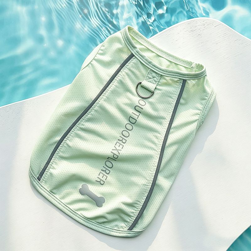 Pet Summer Cooling Vest Ice Silk Breathable Summer Cool Mint Green Reflective — image 1
