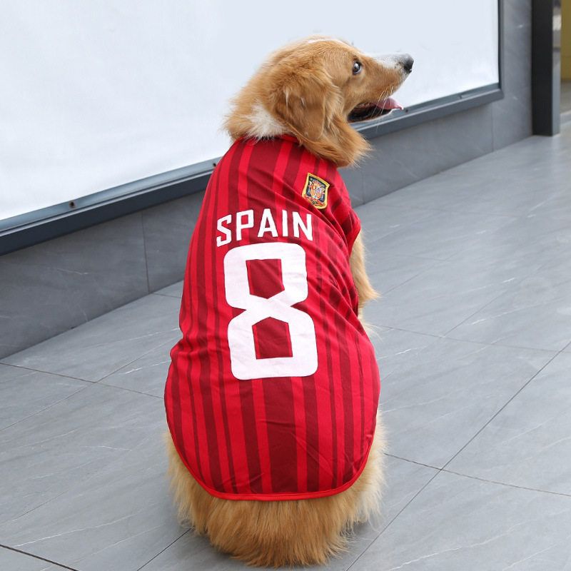 Pet Jersey Spain Dog Cat Vest Dark Blue No. 9 Italian 3XL (Chest 75cm view 2