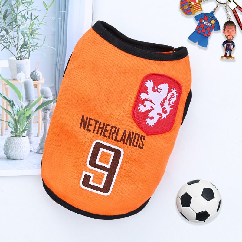 Dog Cat Summer Soccer Jersey Vest Orange Size 9 Dutch 4XL (Chest 80cm — image 1