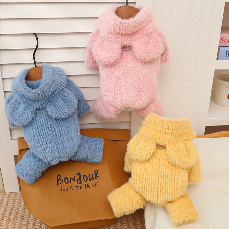 Wewang Pet Four Leg Jacket Polyester 524 Cute Pink Hooded Vest M (Chest: 40cm view 5