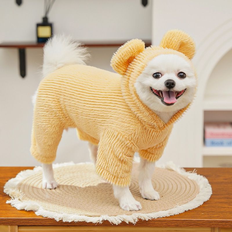 Wewang Pet Four Leg Jacket Polyester 525 Four-Legged Honeycomb Yellow M — image 1