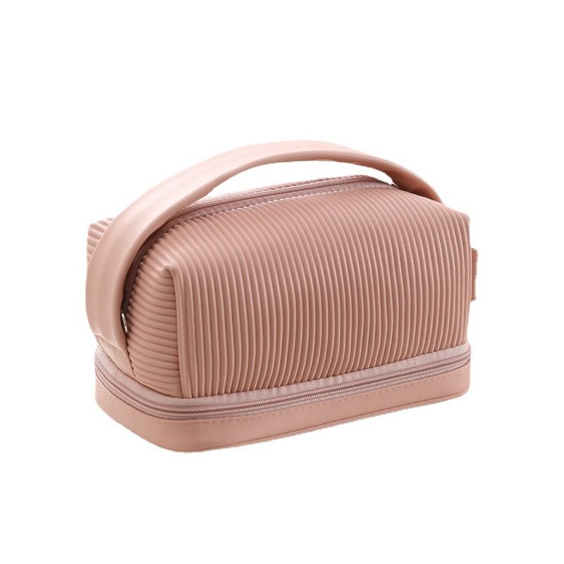 Large PU Double Layer Toiletry Bag for Makeup Storage view 5