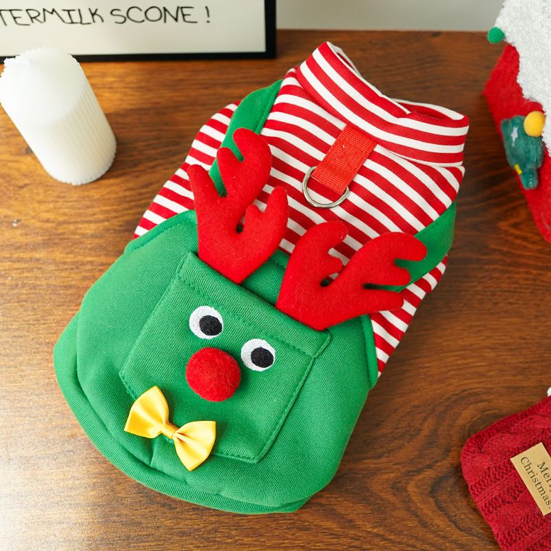 Pet Dog Clothes Christmas Reindeer 4 Leg Vest Polyester 500 Vest Suspenders — image 1