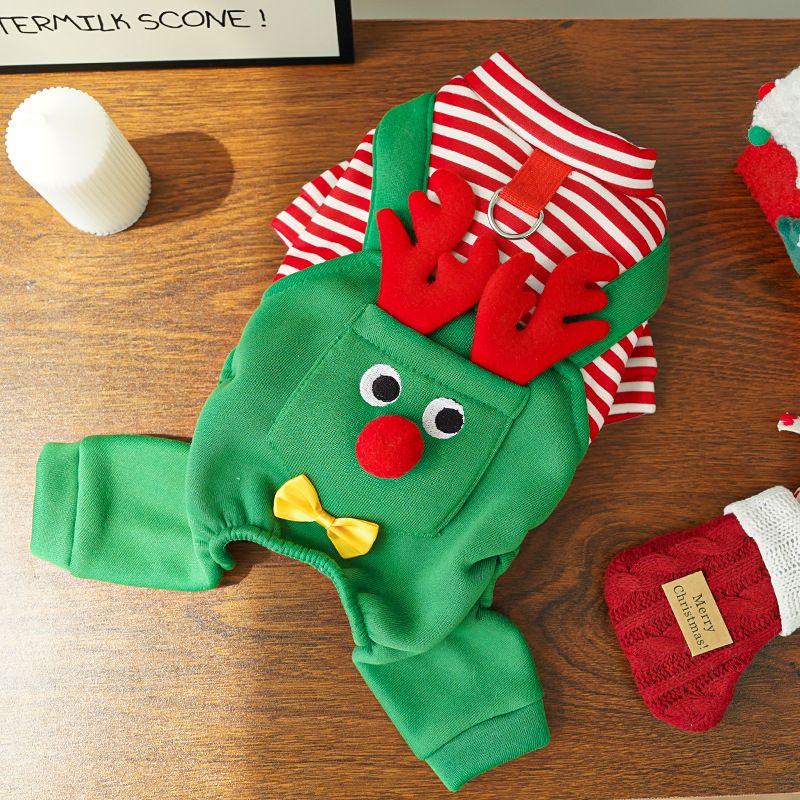Pet Dog Clothes Christmas Reindeer 4 Leg Vest Polyester 500 Vest Suspenders view 5