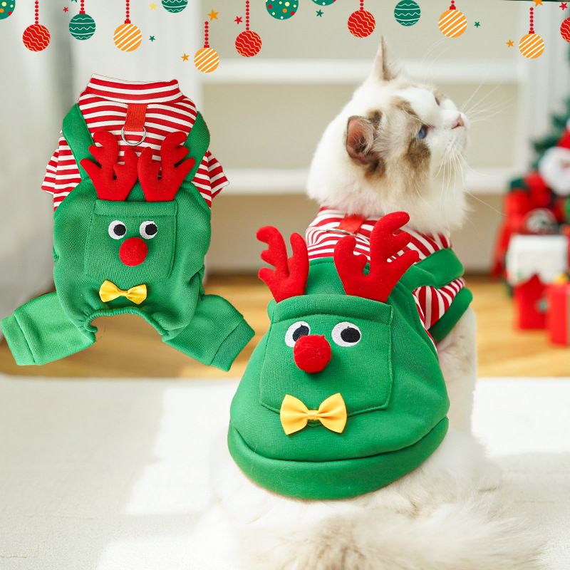 Pet Dog Clothes Christmas Reindeer 4 Leg Vest Polyester 500 Vest Suspenders view 4