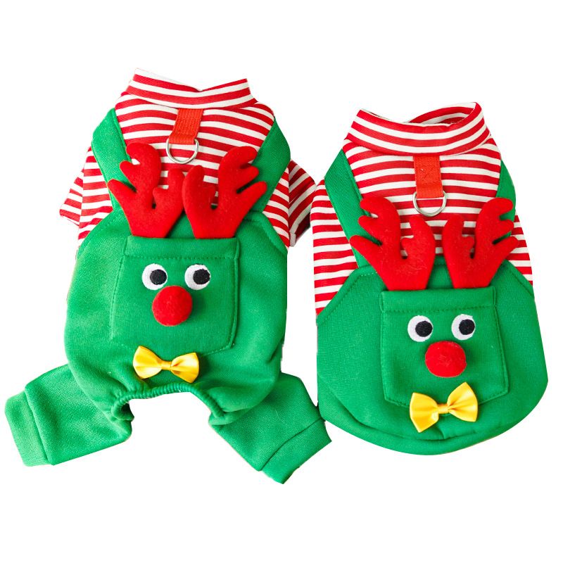 Pet Dog Clothes Christmas Reindeer 4 Leg Vest Polyester 500 Vest Suspenders view 6