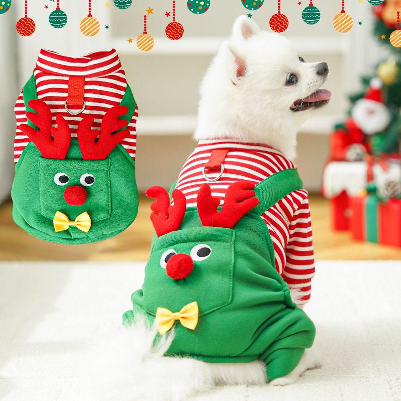 Pet Dog Clothes Christmas Reindeer 4 Leg Vest Polyester 501 Four-Strap view 2