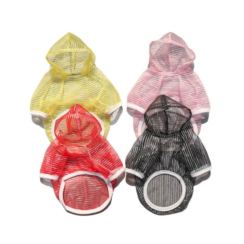 Pet Hoodie Vest Summer Polyester Dog Cat 008D Pale Yellow Mesh (Sun view 5