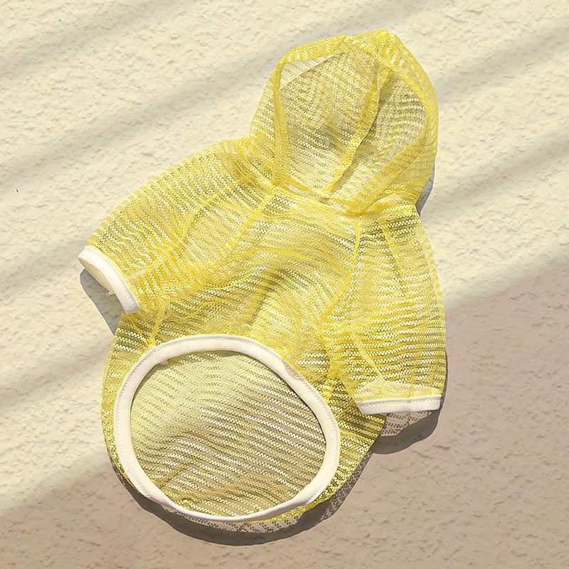 Pet Hoodie Vest Summer Polyester Dog Cat 008D Pale Yellow Mesh (Sun — image 1