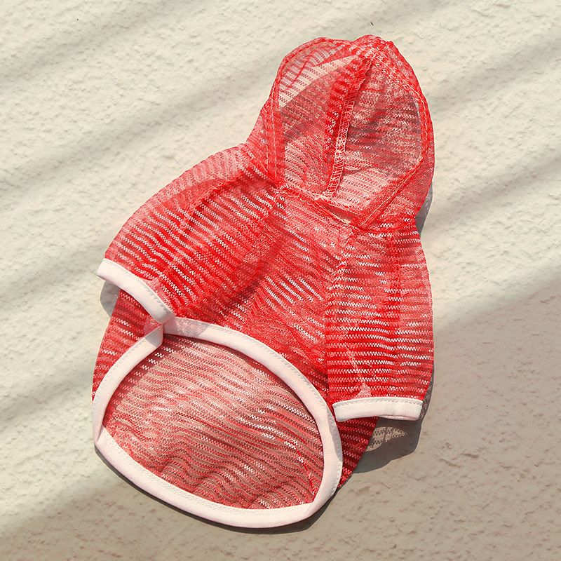 Pet Hoodie Vest Summer Polyester Dog Cat 008D Red Net (Sun Protection) XXL — image 1