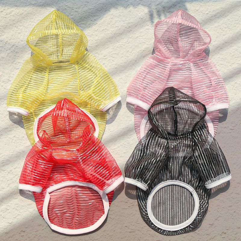 Pet Hoodie Vest Summer Polyester Dog Cat 008D Ice Silk Light Pink Hoodie XS view 2