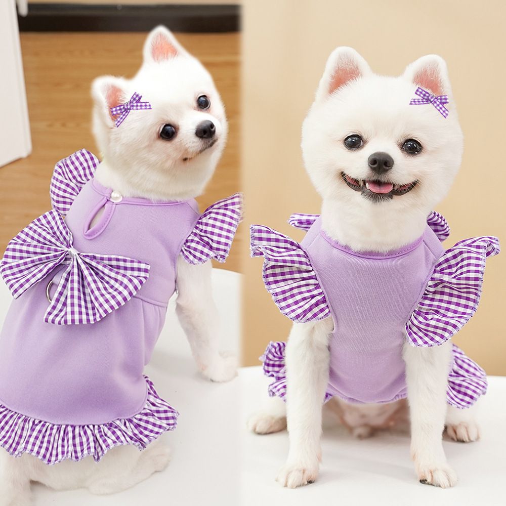 Dog Cat Dress Polyester Fleece Leash Large Breed 398C Purple Hoodie Sleeve — image 1