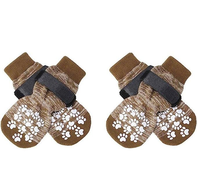Dog Socks Breathable Anti Slip 4 Pack Cotton