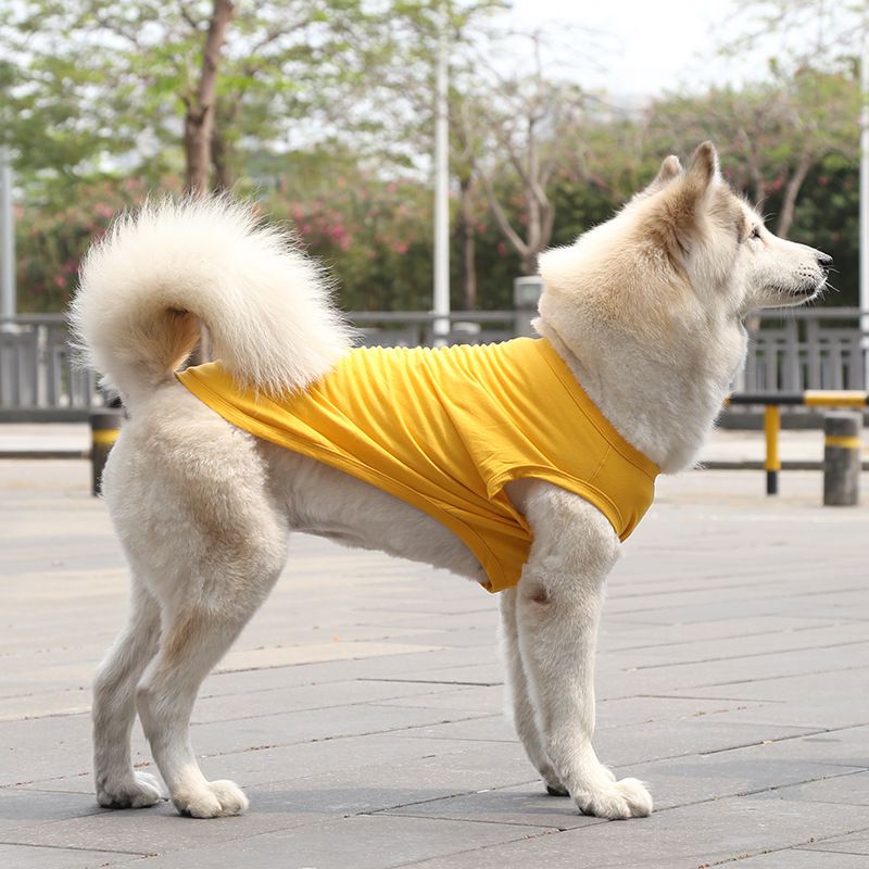 Cotton Pet Vest for Dogs and Cats Pure cotton vest pure yellow 4XL bust 70 — image 1